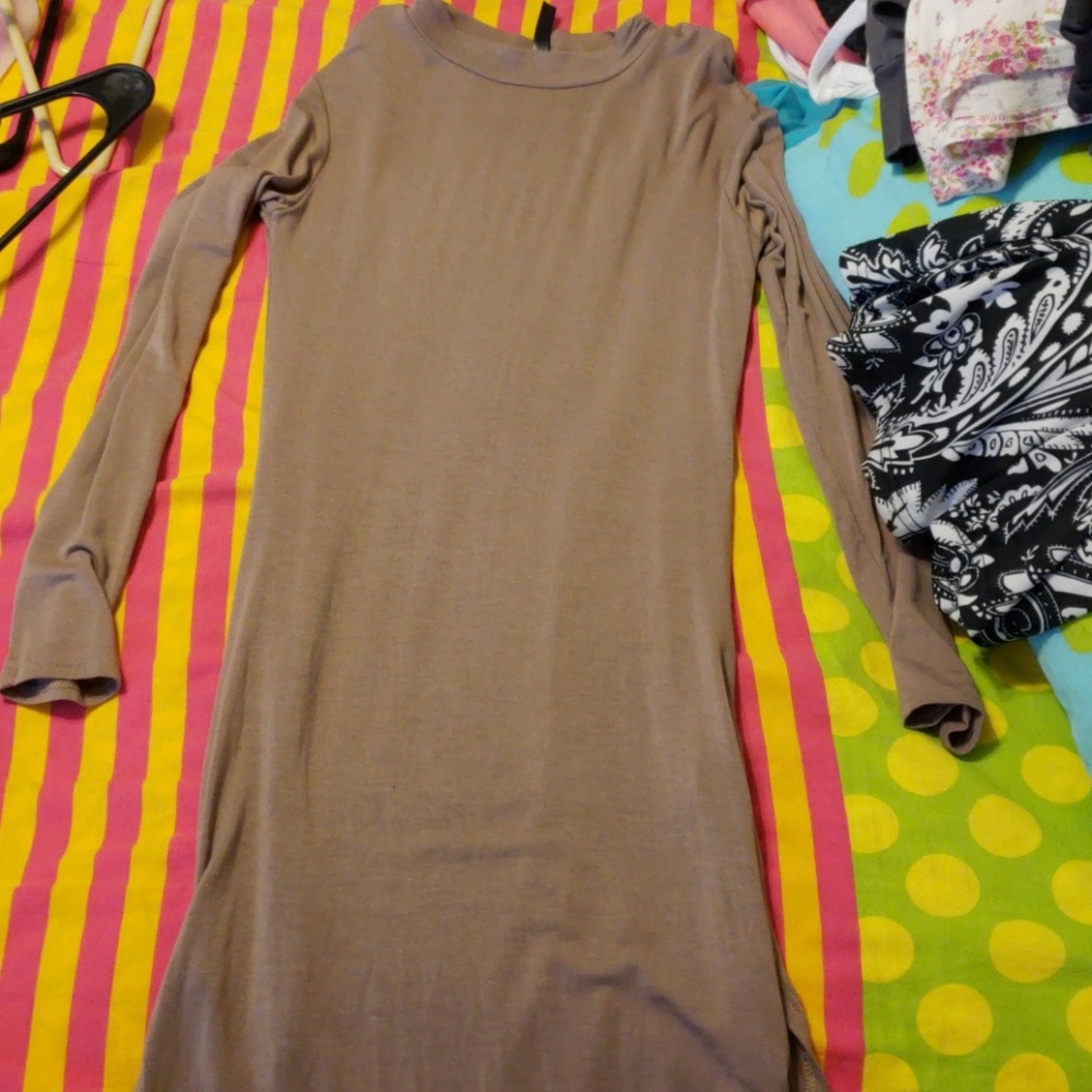 Bodycon creme/brown dress